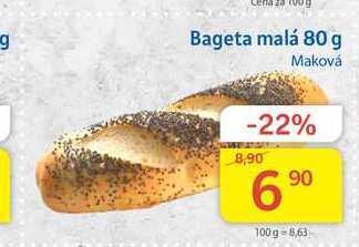 Kubík potraviny Bageta malá maková 80 g nabídka