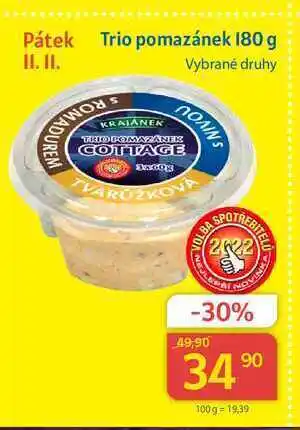 Kubík potraviny Krajánek trio pomazánek 180 g nabídka