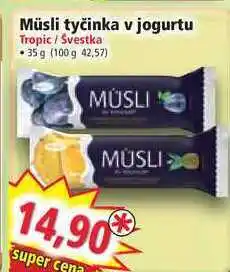 Norma Müsli tyčinka v jogurtu tropic / švestka •35 g nabídka