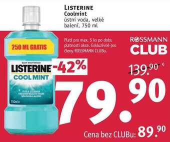Rossmann Listerine coolmint ústní voda, 750 ml nabídka