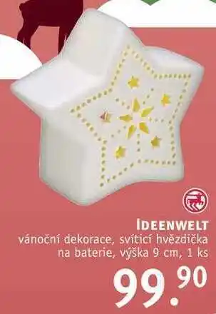 Rossmann Ideenwelt vánoční dekorace, svíticí hvězdička nabídka