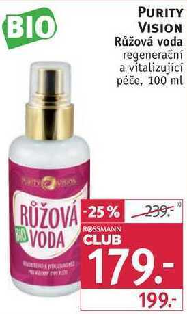 Rossmann Purity vision růžová voda regenerační a vitalizující péče, 100 ml nabídka
