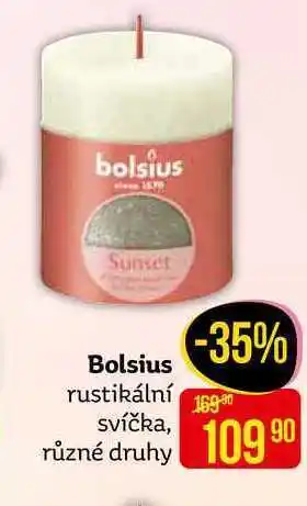 Teta Bolsius rustikální svíčka, různé druhy nabídka