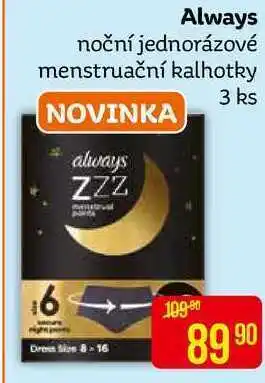 Teta Always noční jednorázové menstruační kalhotky 3 ks nabídka