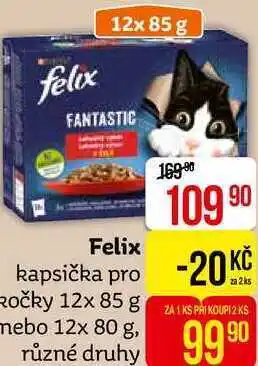 Teta Felix kapsička pro ročky 12x 85 g mebo 12x 80 g, různé druhy nabídka
