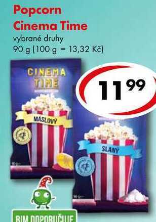 CBA Popcorn cinema time, 90 g nabídka