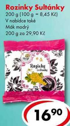 CBA Rozinky sultánky, 200 g nabídka
