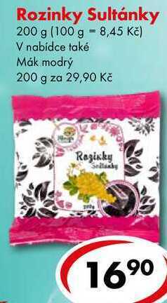 CBA Rozinky sultánky, 200 g nabídka