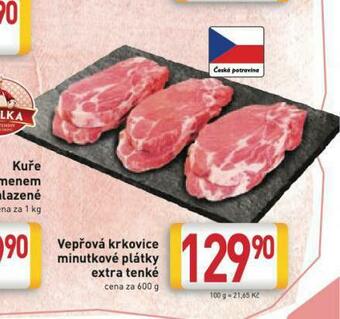 Billa Vepřová krkovice minutkové plátky extra tenké nabídka
