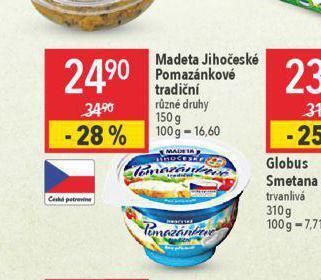 Globus Madeta jihočeské pomazánkové tradiční nabídka