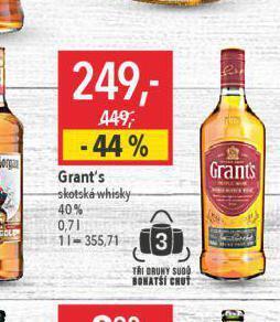 Globus Grant´s skotská whisky nabídka