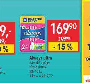 Globus Always ultra dámské vložky nabídka
