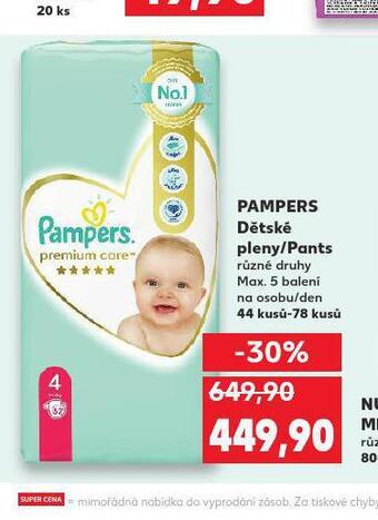Kaufland Pampers dětské plenky nabídka