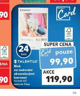 Blok na malování akvarelovými barvami