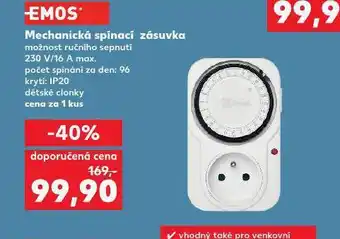 Kaufland Mmechanická spínací zásuvka nabídka