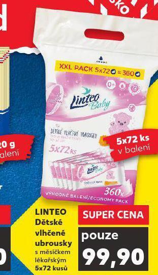Kaufland Linteo baby dětské vlhčené ubrousky nabídka