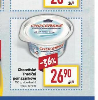 Billa Choceňské tradiční pomazánkové nabídka