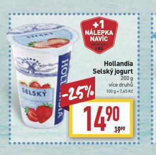 Billa Hollandia selský jogurt nabídka