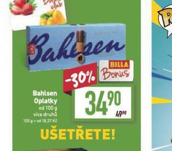 Billa Bahlsen oplatky nabídka