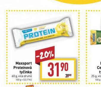 Billa Maxsport proteinová tyčinka nabídka