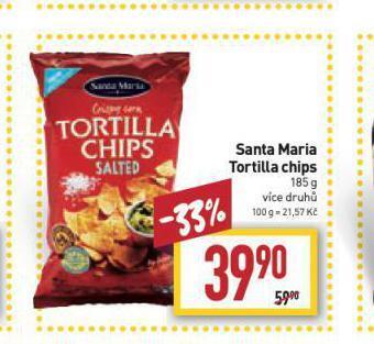 Billa Santa maria tortilla chips nabídka