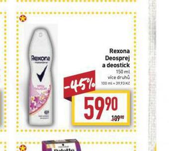 Billa Rexona deosprej a deostick nabídka