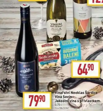 Billa Vinařství neoklas šardice vína sovín nabídka