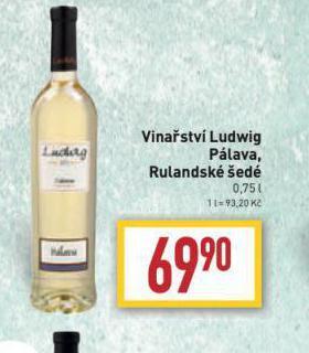 Billa Vinařství ludwig pálava, rulandské šedé nabídka