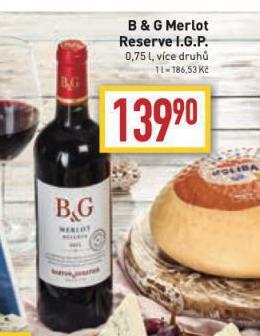 Billa B & g merlot reserve i.g.p. nabídka