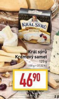 Billa Král sýrů krémový samet nabídka