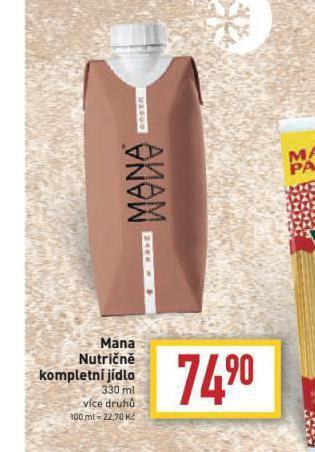 Billa Mana nutričně kompletní jídlo nabídka