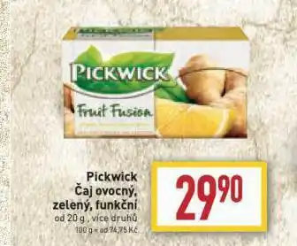 Billa Pickwick čaj ovocný, zelený, funkční nabídka