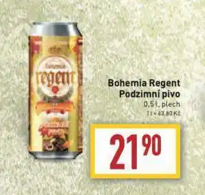 Billa Pivo bohemia regent podzimní nabídka