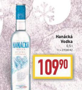 Billa Hanácká vodka nabídka