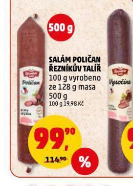 Penny Market Salám poličan nabídka