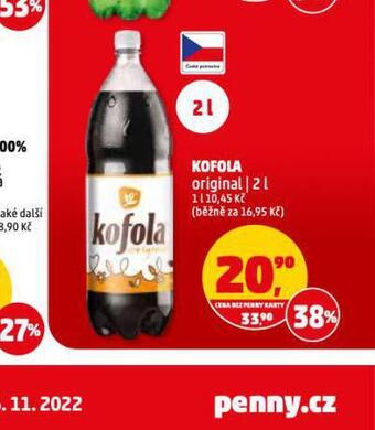 Penny Market Kofola originál 2l nabídka
