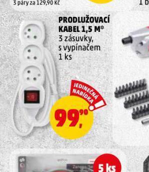 Penny Market Prodlužovací kabel nabídka
