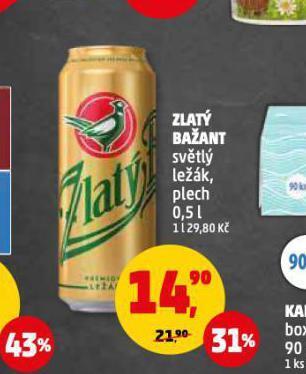 Penny Market Pivo zlatý bažant nabídka