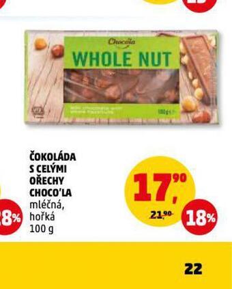 Penny Market Čokoláda s celými ořechy choco´la nabídka