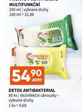 Terno Detox dezinfekční ubrousky nabídka