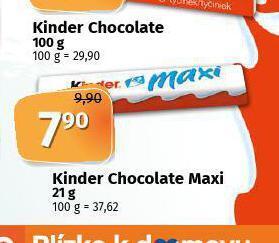 Coop Kinder chocolate maxi nabídka