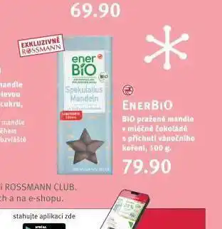 Rossmann Enerbio bio pražené mandle v čokoládě nabídka
