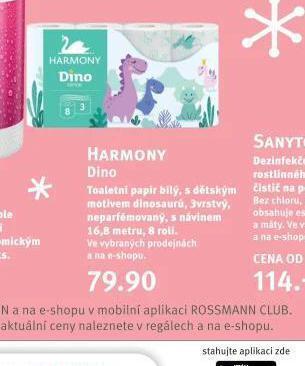 Rossmann Harmony dino toaletní papír nabídka