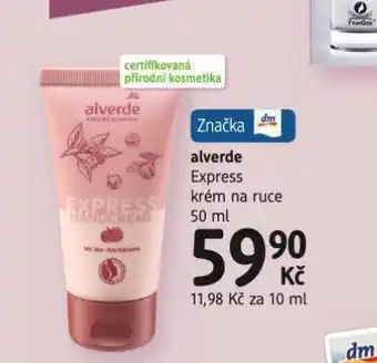 dm drogerie Alverde express krém na ruce nabídka