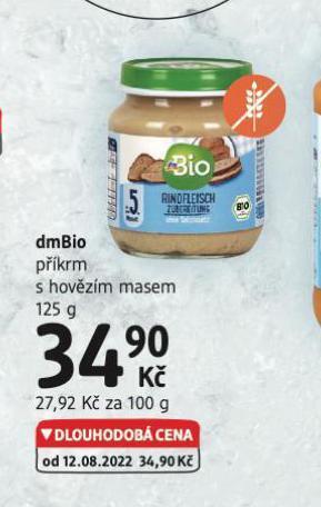 dm drogerie Dmbio příkrm s hovězím masem nabídka