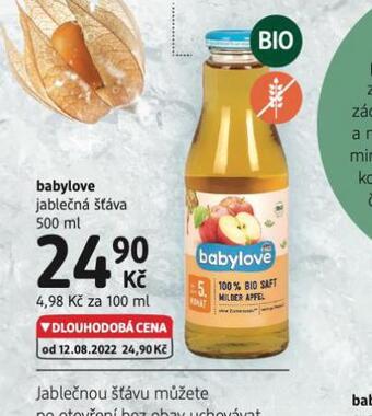 dm drogerie Babylove jablečná šťáva nabídka