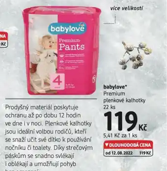 dm drogerie Babylove premium plenkové kalhotky nabídka