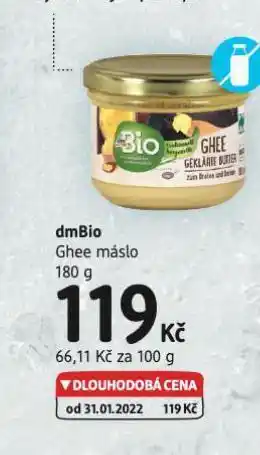 dm drogerie Dmbio ghee máslo nabídka