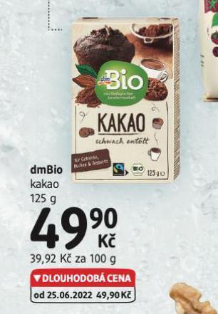 dm drogerie Dmbio kakao nabídka