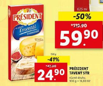 Lidl Président tavený sýr nabídka